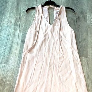 Pink aritizia Wilfred dress with tie high neck